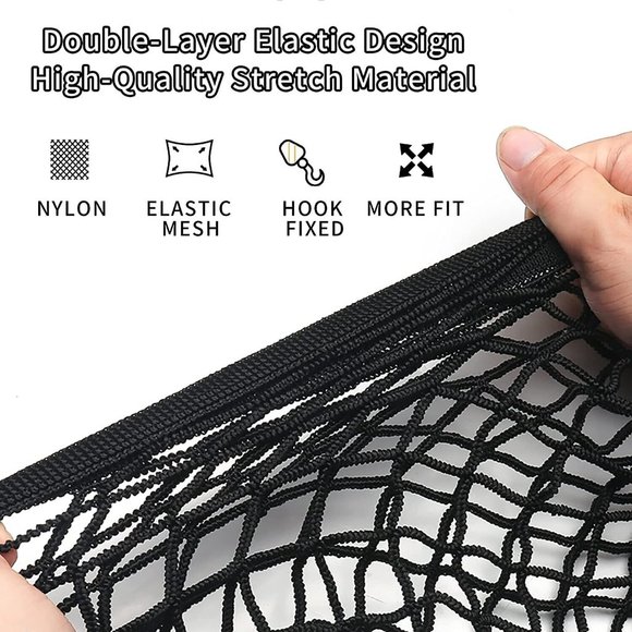 Vehicle Cargo Net, Double-Layer, Adjustable, Car Trunk Rear - Picture 6 of 7